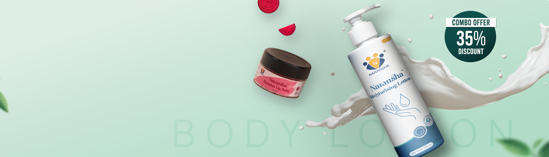 Beetroot Lip Balm and Moisturising Lotion Combo