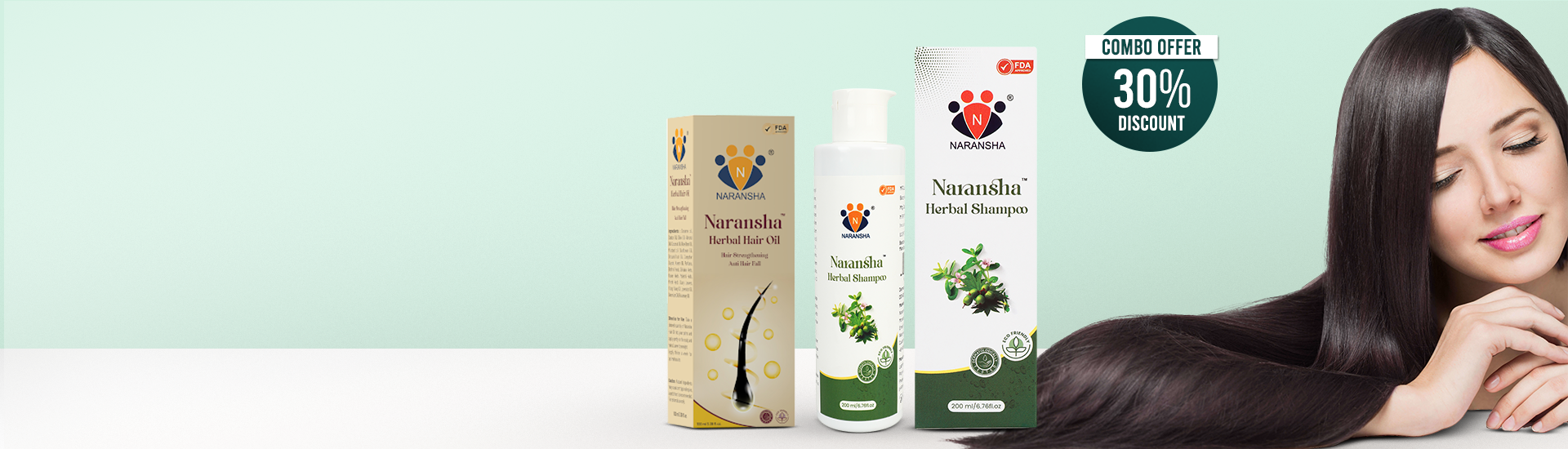 Herbal Shampoo and Herbal Hair Oil Combo